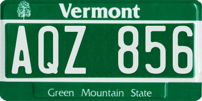 VT license plate AQZ856