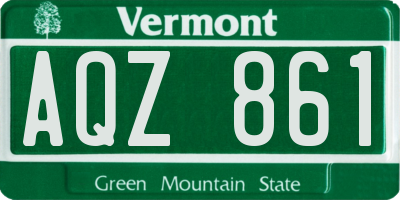 VT license plate AQZ861