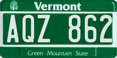 VT license plate AQZ862