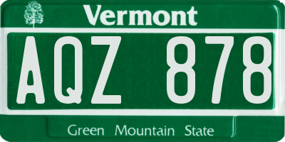 VT license plate AQZ878