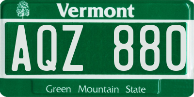 VT license plate AQZ880