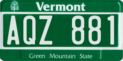 VT license plate AQZ881