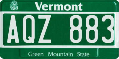 VT license plate AQZ883