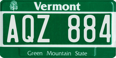 VT license plate AQZ884