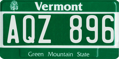 VT license plate AQZ896