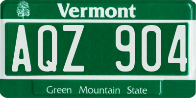 VT license plate AQZ904