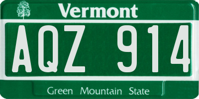 VT license plate AQZ914
