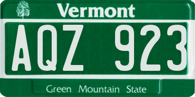 VT license plate AQZ923