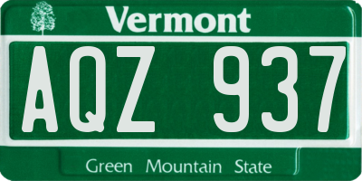 VT license plate AQZ937