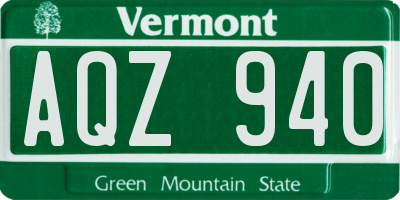VT license plate AQZ940