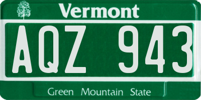 VT license plate AQZ943