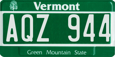 VT license plate AQZ944