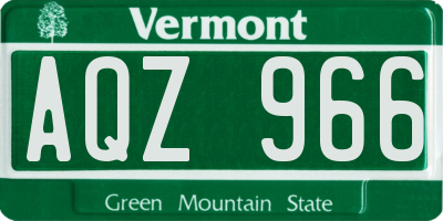 VT license plate AQZ966