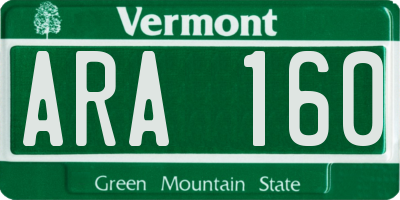 VT license plate ARA160