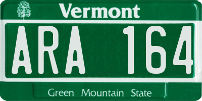 VT license plate ARA164