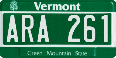 VT license plate ARA261