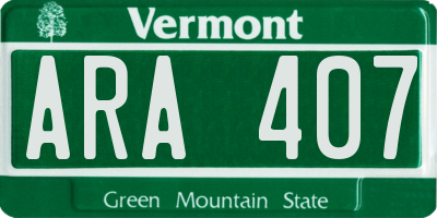 VT license plate ARA407