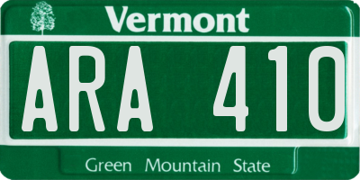 VT license plate ARA410