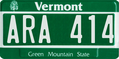 VT license plate ARA414
