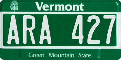 VT license plate ARA427
