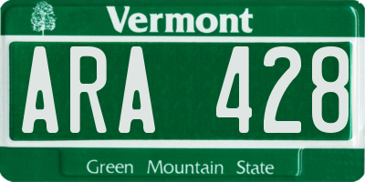 VT license plate ARA428