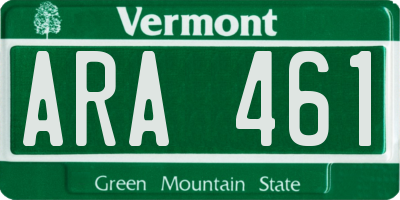 VT license plate ARA461