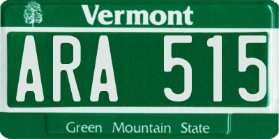 VT license plate ARA515