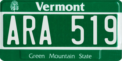 VT license plate ARA519