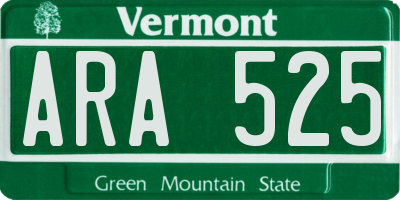 VT license plate ARA525