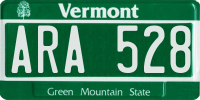 VT license plate ARA528