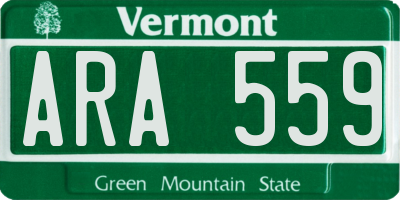 VT license plate ARA559
