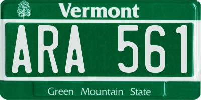VT license plate ARA561