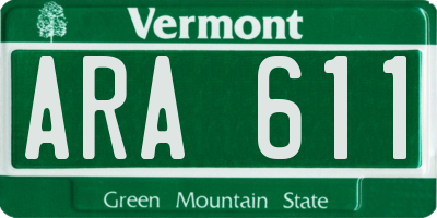 VT license plate ARA611
