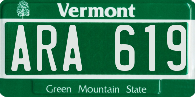 VT license plate ARA619