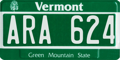 VT license plate ARA624