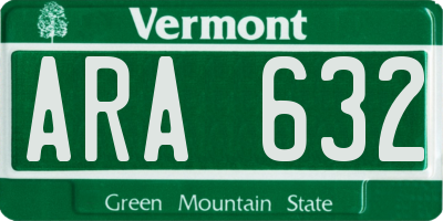 VT license plate ARA632