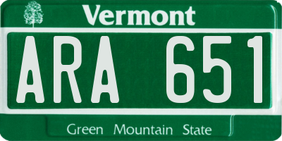 VT license plate ARA651