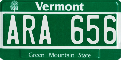 VT license plate ARA656