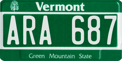 VT license plate ARA687