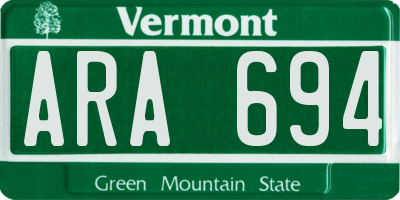 VT license plate ARA694
