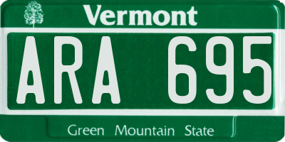 VT license plate ARA695