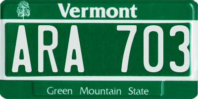 VT license plate ARA703