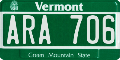 VT license plate ARA706