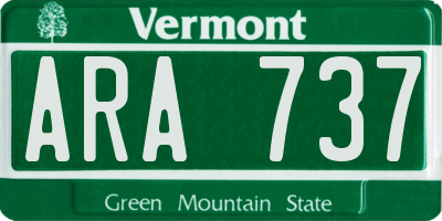 VT license plate ARA737