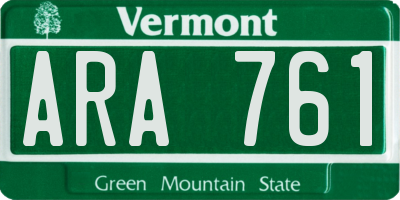 VT license plate ARA761