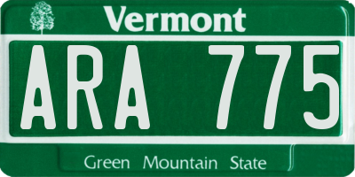 VT license plate ARA775