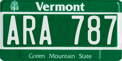 VT license plate ARA787