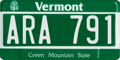 VT license plate ARA791