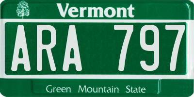 VT license plate ARA797