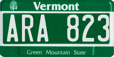 VT license plate ARA823
